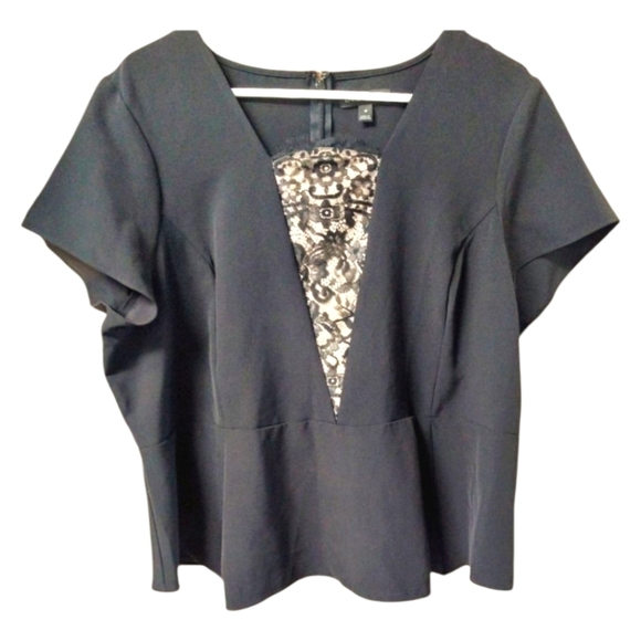 Lane Bryant Plus Size Black Dress Top - Picture 2 of 10